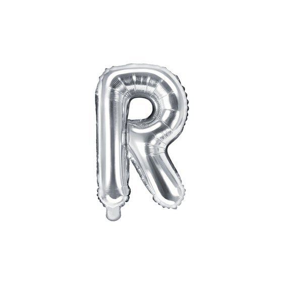 Fóliový balónek písmeno "R" STŘÍBRNÝ, 35 cm - Obr. 1