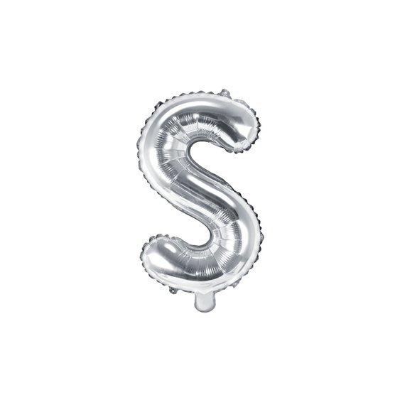 Fóliový balónek písmeno "S" STŘÍBRNÝ, 35 cm - Obr. 1