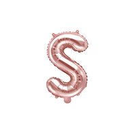 Fóliový balónek písmeno "S" RŮŽOVO-ZLATÝ, 35 cm