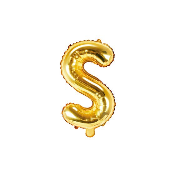 Fóliový balónek písmeno "S" ZLATÝ, 35 cm - Obr. 1