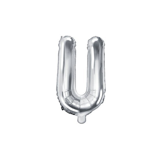 Fóliový balónek písmeno "U" STŘÍBRNÝ, 35 cm - Obr. 1