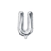 Fóliový balónek písmeno "U" STŘÍBRNÝ, 35 cm