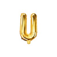 Fóliový balónek písmeno "U" ZLATÝ, 35 cm