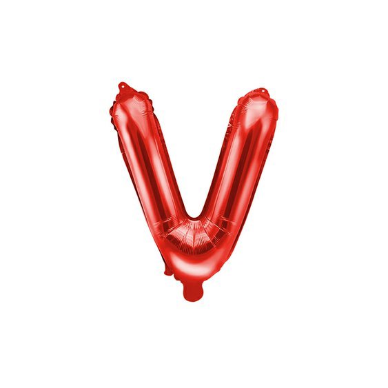 Fóliový balónek písmeno “V" ČERVENÝ, 35 cm - Obr. 1