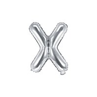 Fóliový balónek písmeno "X" STŘÍBRNÝ, 35 cm