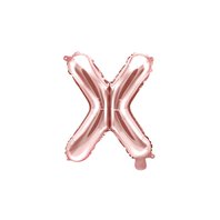 Fóliový balónek písmeno "X" RŮŽOVO-ZLATÝ, 35 cm