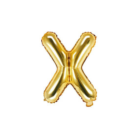 Fóliový balónek písmeno "X" ZLATÝ, 35 cm - Obr. 1