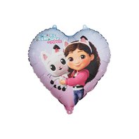 Fóliový balónek srdce "Gábinin kouzelný domek ve filmu”, 35 cm - Obr.1