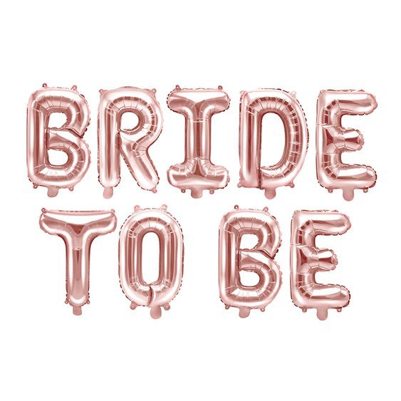 Fóliový balónkový nápis “Bride To Be” RŮŽOVO-ZLATÝ, 340 x 35 cm - Obr. 1