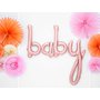 Fóliový balónkový nápis "baby" RŮŽOVO-ZLATÝ, 73x75 cm - Obr. 2