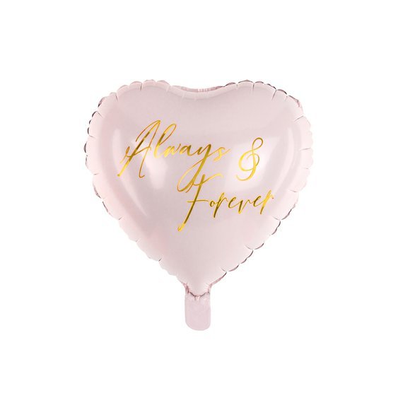 Fóliový balónek srdce "Always&Forever" RŮŽOVÝ, 45 cm - Obr. 1
