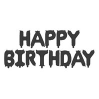 Fóliový balónkový nápis "HAPPY BIRTHDAY" ČERNÝ, 340x35 cm - Obr.1