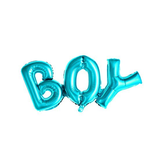 Fóliový balónkový nápis "BOY" MODRÝ, 67x29 cm - Obr. 1