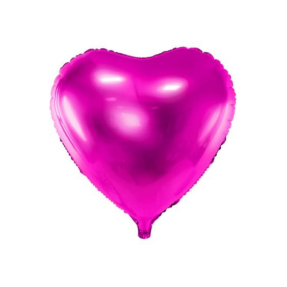 Fóliový metalický balónek "Srdce" TMAVĚ RŮŽOVÝ, 45 cm - Obr. 1