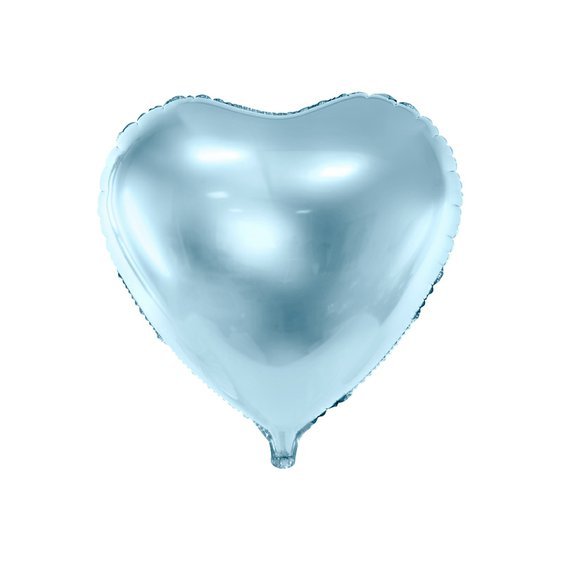Fóliový metalický balónek "Srdce" AZUROVÝ, 45 cm - Obr. 1