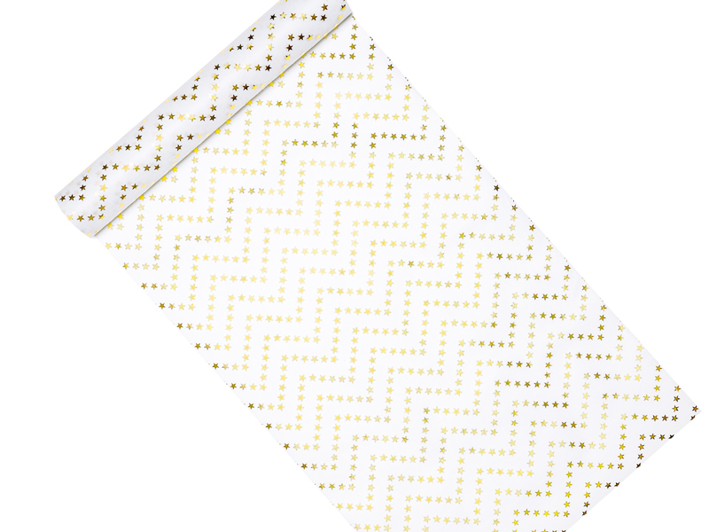 Vlizelín zlaté hvězdičky, šířka 36 cm, návin 9 m