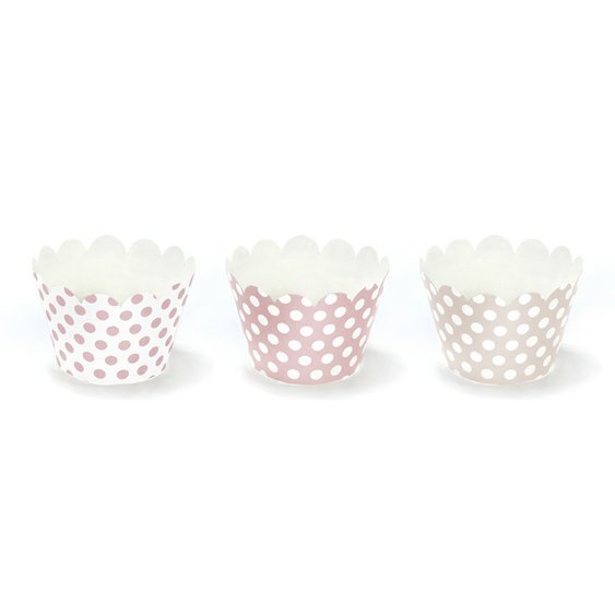 Cupcake košíčky - puntíky RŮŽOVÉ, 6 kusů - Obr. 1