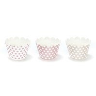 Cupcake košíčky - puntíky RŮŽOVÉ, 6 kusů
