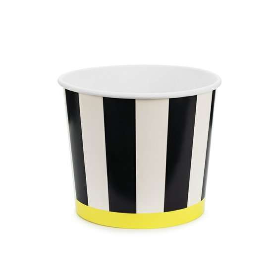 Papírový kbelík na popcorn s proužky, 14 cm, 2 ks - Obr.1