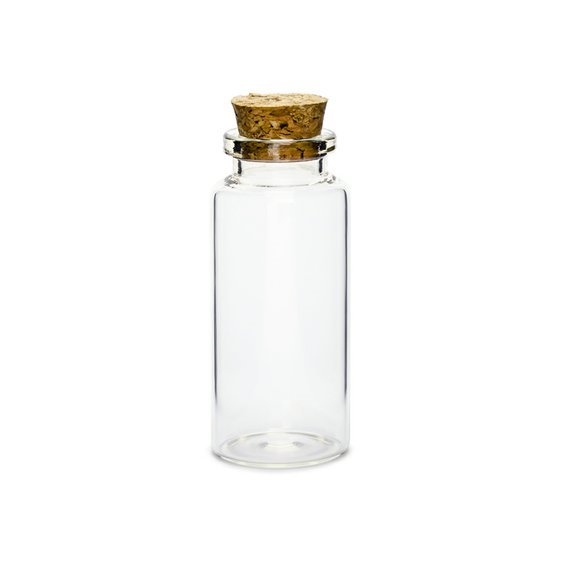 Skleněné lahvičky s korkovou zátkou, 7,5 cm, 12 ks - Obr. 1