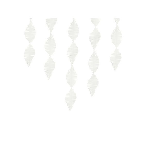 Girlanda z krepového papíru “Spirály” BÍLÁ, 3 m - Obr. 1