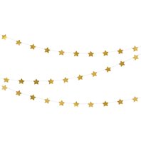 Girlanda z fóliových hvězdiček ZLATÁ, 3,6 m