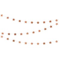 Girlanda z fóliových hvězdiček RŮŽOVO-ZLATÁ, 3,6 m