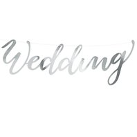 Banner “Wedding” STŘÍBRNÝ, 16,5 x 45 cm