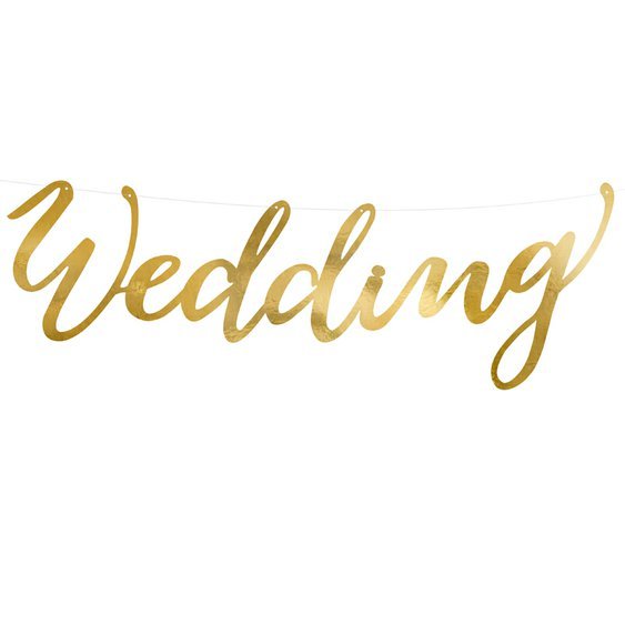 Banner “Wedding” ZLATÝ, 16,5 x 45 cm - Obr. 1