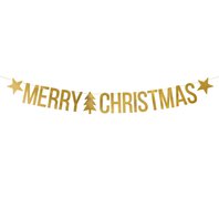 Banner "Merry Christmas" ZLATÝ, 1,5 m