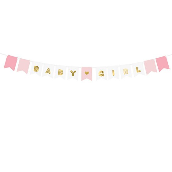 Banner “Baby Girl” RŮŽOVÝ, 15x175 cm - Obr.1
