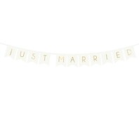Banner “Just Married” BÍLO-ZLATÝ, 15x155 cm