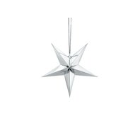 Závěsná dekorační hvězda STŘÍBRNÁ, 30 cm