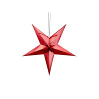 Závěsná dekorační hvězda ČERVENÁ, 45 cm