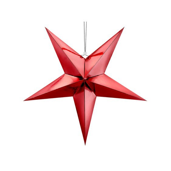 Závěsná dekorační hvězda ČERVENÁ, 70 cm - Obr. 1