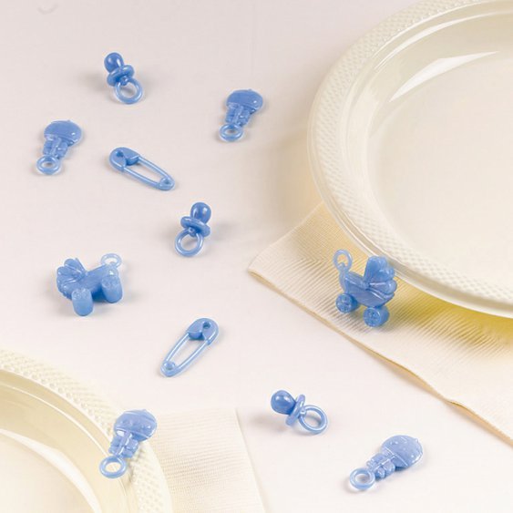 Plastové konfetky "Baby Boy" MODRÉ, 25ks - Obr. 1
