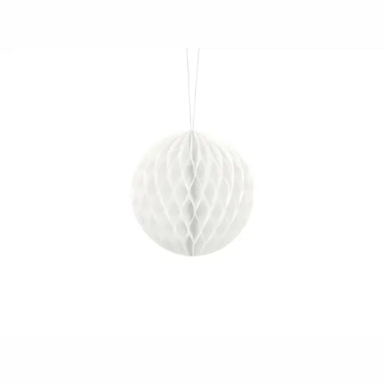 Papírová dekorační koule "Honeycomb" BÍLÁ, průměr 10 cm - Obr.1