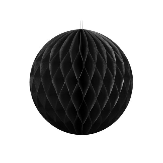Papírová dekorační koule "Honeycomb" ČERNÁ, průměr 10 cm - Obr. 1