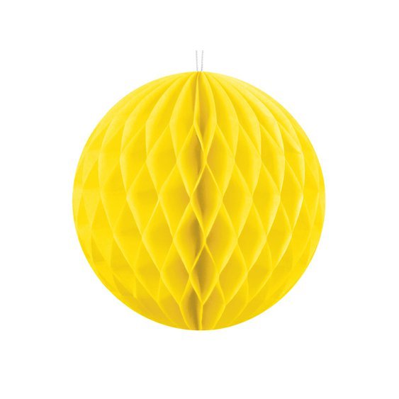 Papírová dekorační koule "Honeycomb" ŽLUTÁ, průměr 10 cm - obr. 1