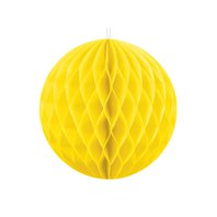 Papírová dekorační koule "Honeycomb" ŽLUTÁ, průměr 10 cm