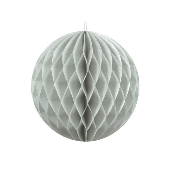 Papírová dekorační koule "Honeycomb" VELMI SVĚTLE ŠEDÁ, průměr 10 cm - Obr. 1