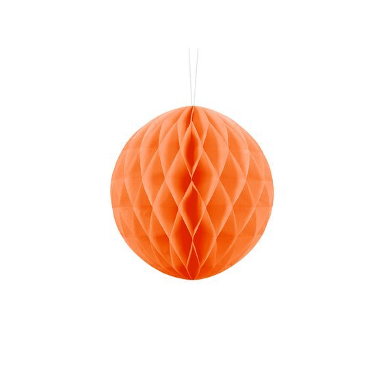 Papírová dekorační koule "Honeycomb" ORANŽOVÁ, průměr 20 cm - Obr.1