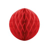 Papírová dekorační koule "Honeycomb" ČERVENÁ, průměr 20 cm