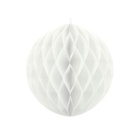 Papírová dekorační koule "Honeycomb" BÍLÁ, průměr 20 cm