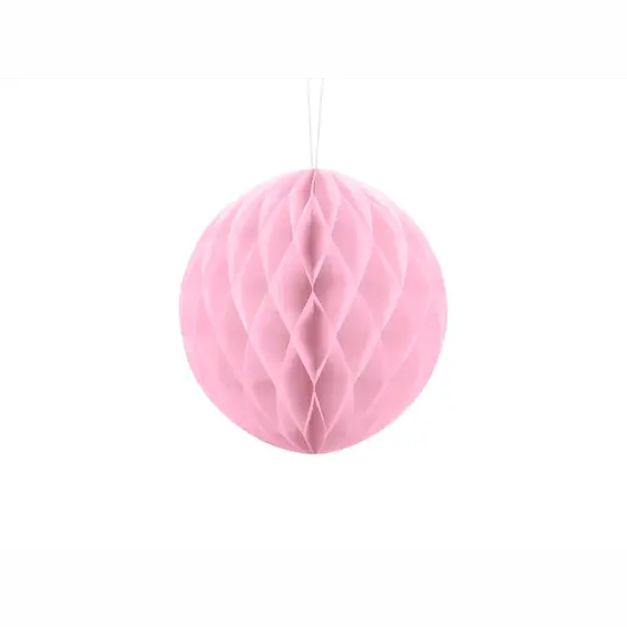 Papírová dekorační koule "Honeycomb" SVĚTLE RŮŽOVÁ, průměr 20 cm - Obr.1
