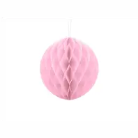 Papírová dekorační koule "Honeycomb" SVĚTLE RŮŽOVÁ, průměr 20 cm - Obr.1