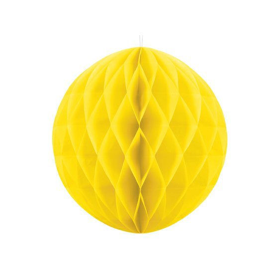 Papírová dekorační koule "Honeycomb" ŽLUTÁ, průměr 20 cm - obr. 1
