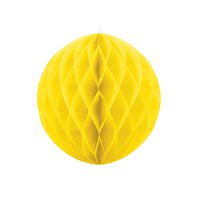Papírová dekorační koule "Honeycomb" ŽLUTÁ, průměr 20 cm