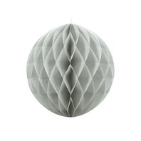 Papírová dekorační koule "Honeycomb" VELMI SVĚTLE ŠEDÁ, průměr 20 cm