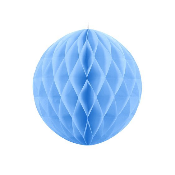Papírová dekorační koule “Honeycomb" SVĚTLE MODRÁ, průměr 30 cm - Obr.1